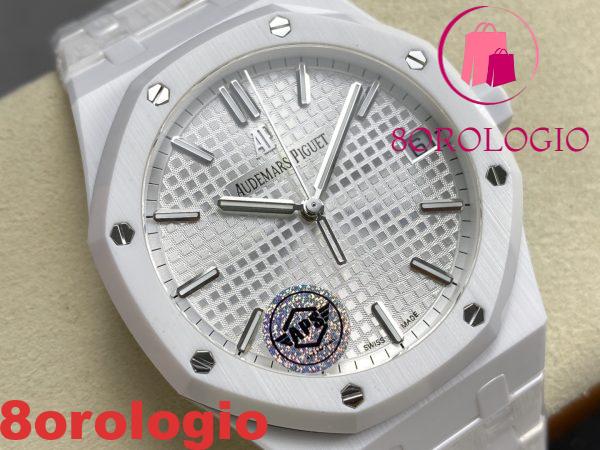 Audemars Piguet Royal Oak 15500 White Ceramic White Dial replica 1:1 Super Clone APSF 41mm Orologio - immagine 5