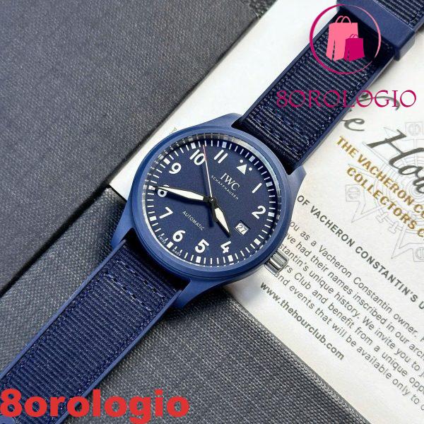IWC Pilot’s Watch Laureus Sport Blue Ceramic Blue Dial Replica Migliore Copia 41mm V7 Factory Orologio - immagine 5