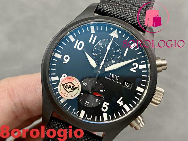 IWC Pilots Chronograph Top Gun IW389001 Black Ceramic Migliore Replica APSF 44mm Orologio - immagine 4