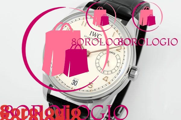IWC Portugieser IW501701 Acciaio Quadrante Argento Cinturino in Pelle Nera Replica Migliore APSF 42mm Orologio - immagine 5