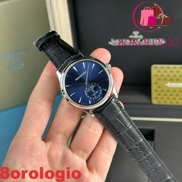 Jaeger-LeCoultre Master Ultra Thin Moon Quadrante Blu Pelle Migliore Replica APSF 39mm Orologio - immagine 6