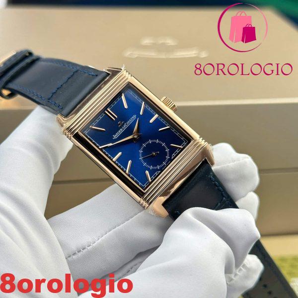 Jaeger-LeCoultre Reverso Tribute Monoface Small Seconds Oro Rosa Quadrante Blu Migliore Replica MGF 45.6×27.4mm Orologio - immagine 5