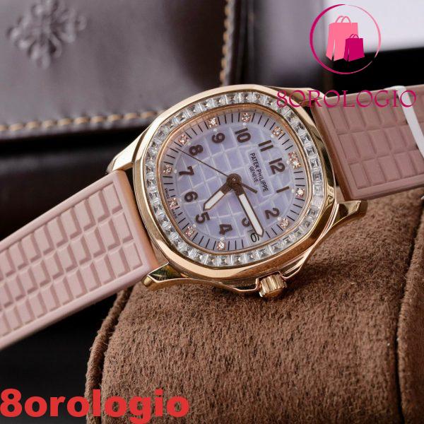 Patek Philippe Aquanaut 5072R-001 Replica Oro 18K Custom Baguette Moissanite Bezel 35.6mm Orologio - immagine 7