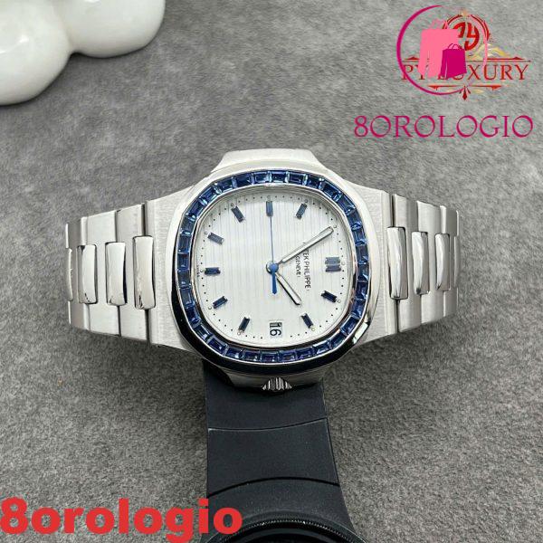 Patek Philippe Nautilus 5711/111P-010 Replica Platino 950 Zaffiri Blu 40mm Orologio - immagine 4