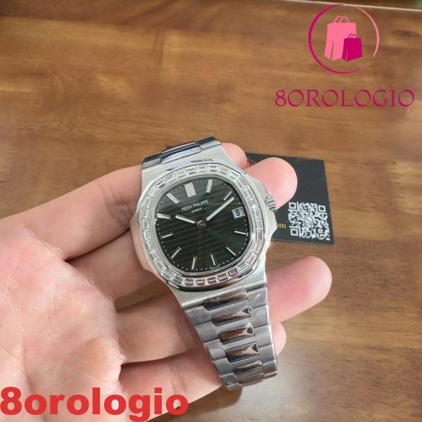 Patek Philippe Nautilus 5711/1300A-001 Quadrante Verde Diamanti Baguette CVD Replica 40mm Orologio - immagine 4