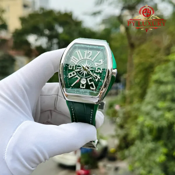 Franck Muller Vanguard V45 Yachting Quadrante Verde Cinturino in Pelle 1:1 Replica ABF 45mm Orologio - immagine 4