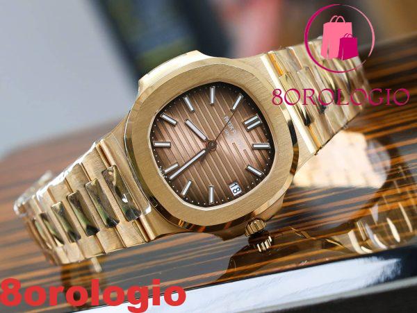 Patek Philippe Nautilus 5711/1R Quadrante Marrone 18K Orologio Placcato Miglior Replica 3KF 40mm Orologio - immagine 4