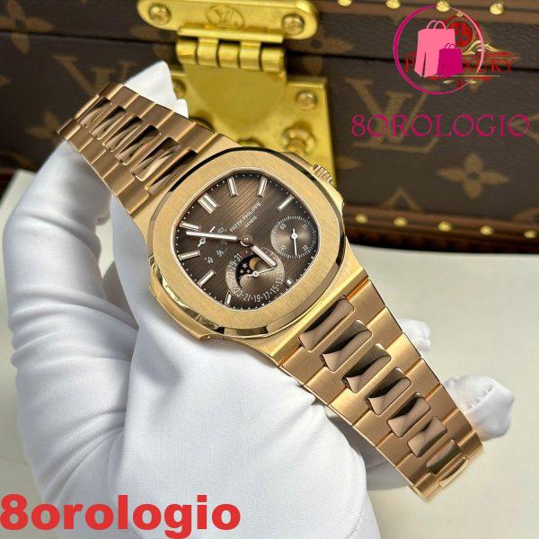 Patek Philippe Nautilus 5712/1R Quadrante Marrone Oro Rosa 18K Avvolto Modificato Opzioni Massime Replica Migliore 1:1 40mm Orologio - immagine 4