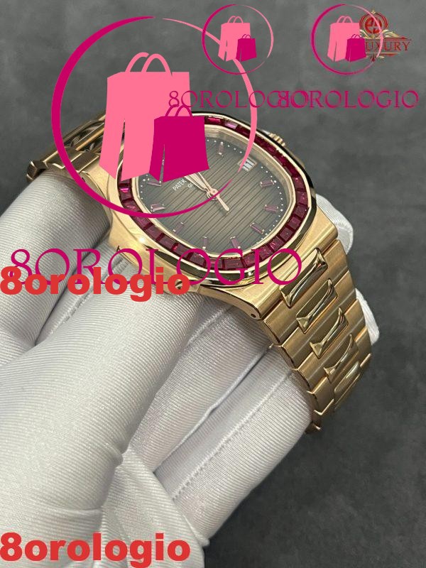 Patek Philippe Nautilus 5723/112R-001 18K Oro Massiccio Rubino Naturale 40mm Replica Orologio - immagine 4