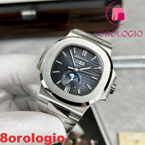 Patek Philippe Nautilus 5726/1A Calendario Annuale Fasi Lunari Quadrante Blu Miglior Replica PPF 40mm Orologio - immagine 4