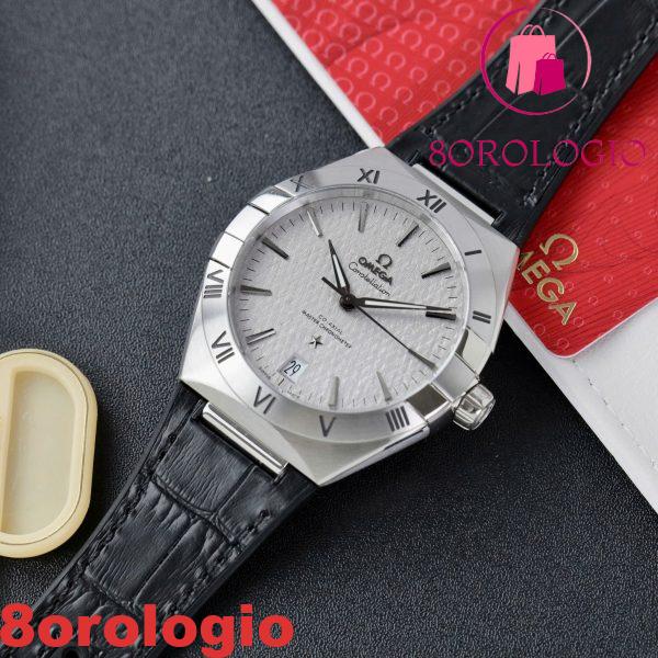 Omega Constellation Co-Axial Master Chronometer Quadrante Grigio Rodio Cinturino in Pelle Replica Migliore VSF 41mm Orologio - immagine 5