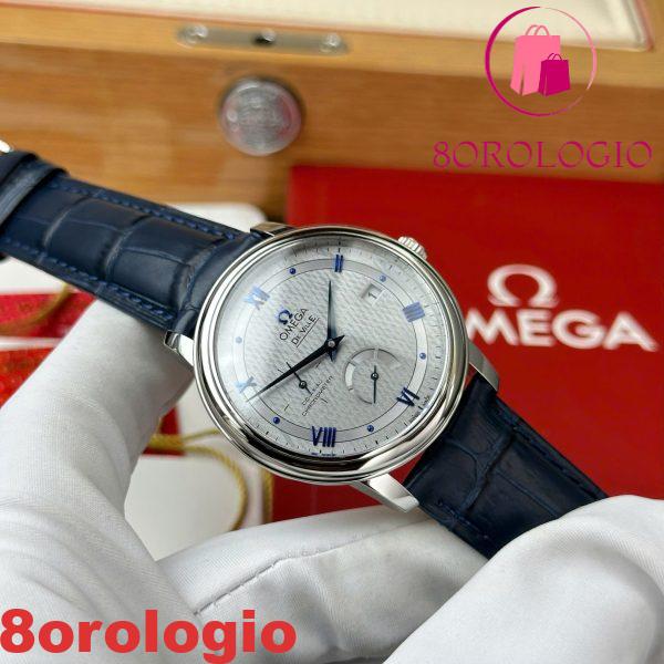 Omega De Ville Prestige Power Reserve Quadrante Grigio Cinturino in Pelle Blu Replica Migliore 39.5mm Orologio - immagine 9