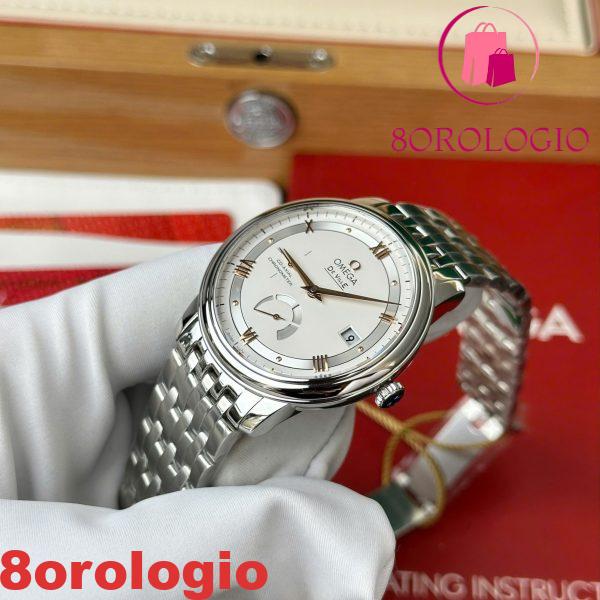 Omega De Ville Prestige Power Reserve Quadrante Argento Bracciale in Acciaio Miglior Replica 39.5mm Orologio - immagine 10