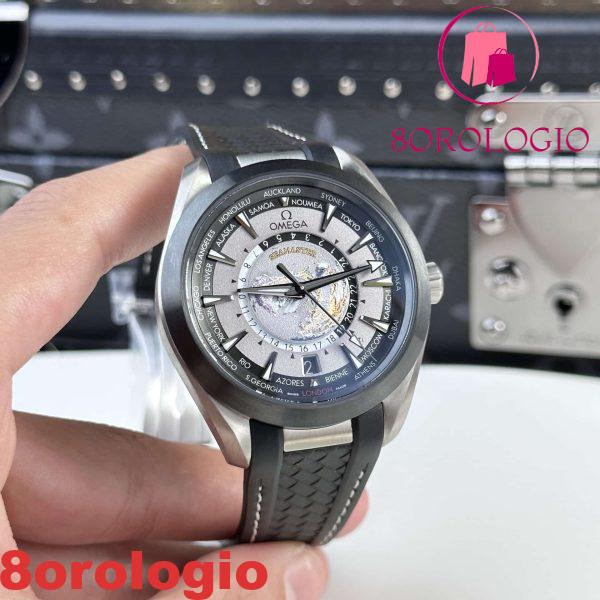 Omega Seamaster Aqua Terra GMT Worldtimer Quadrante Grigio Replica 1:1 VSF 43mm Orologio - immagine 7
