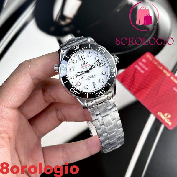 Omega Seamaster Diver 300M Steel White Replica Migliore 42mm Orologio - immagine 4