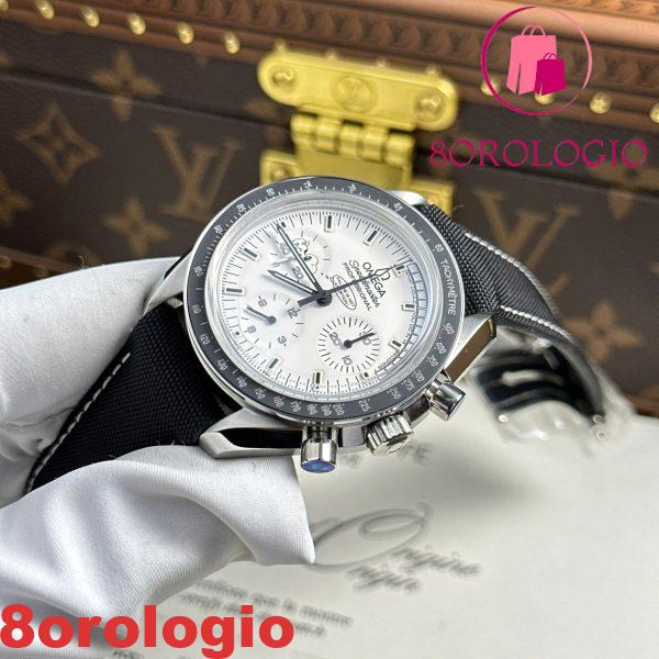Omega Speedmaster Apollo 13 Silver Snoopy Award Quadrante Bianco Cinturino in Tessuto Replica 42mm Orologio - immagine 6