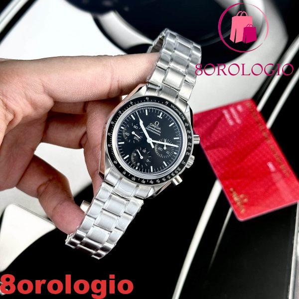 Replica Svizzera Omega Speedmaster Moonwatch Chronograph Quadrante Nero 42mm Orologio - immagine 5