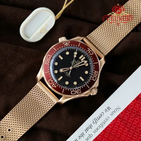 Omega Seamaster Diver 300M Bronze Gold su Quadrante Nero Bronze Gold 1:1 Miglior Replica VSF 42mm Orologio - immagine 7