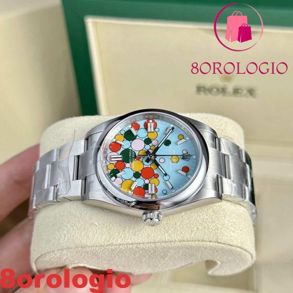 Rolex Oyster Perpetual 124300 Quadrante Turchese Motivo Celebration Migliore Replica Clean Factory 41mm Orologio - immagine 6