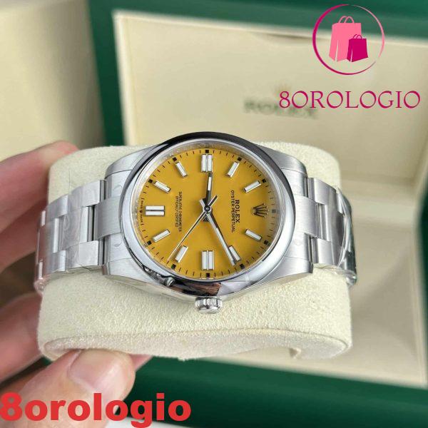 Rolex Oyster Perpetual 41 124300 Quadrante Giallo Replica di Migliore Qualità Clean Factory Orologio - immagine 7