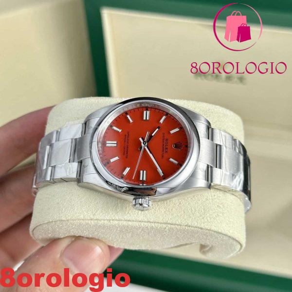 Replica di Alta Qualità Rolex Oyster Perpetual 41 124300-0007 Quadrante Rosso Corallo Clean Factory Orologio - immagine 4