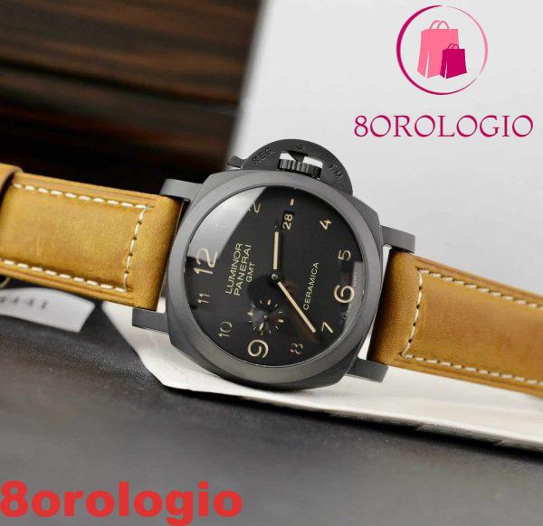 Panerai Luminor GMT Ceramica 1950 3 Days Quadrante Nero PAM441 Replica Migliore VSF 44mm Orologio - immagine 6