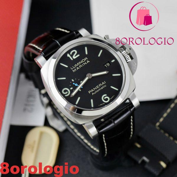 Panerai Luminor Marina Acciaio Quadrante Nero PAM1312 Pelle Miglior Replica VSF 44mm Orologio - immagine 6