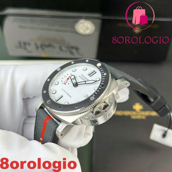 Panerai Submersible Luna Rossa PAM01579 Quadrante Bianco Cinturino in Pelle Migliore Replica VSF 42mm Orologio - immagine 5