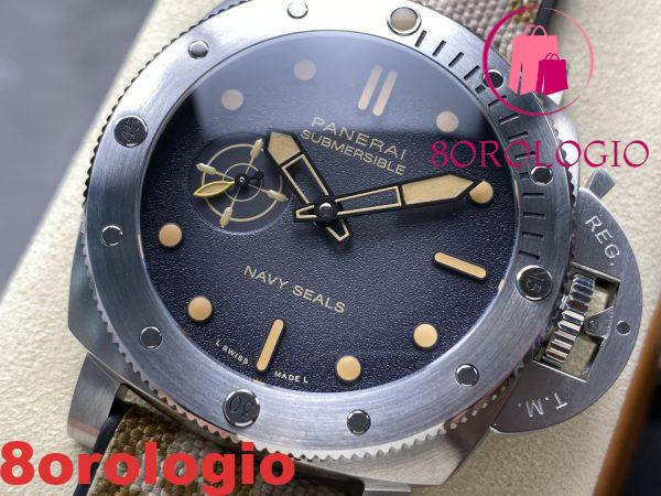 Panerai Submersible QuarantaQuattro Navy SEALs PAM01518 Quadrante Nero Ombreggiato 1:1 Migliore Replica VSF 44mm Orologio - immagine 5