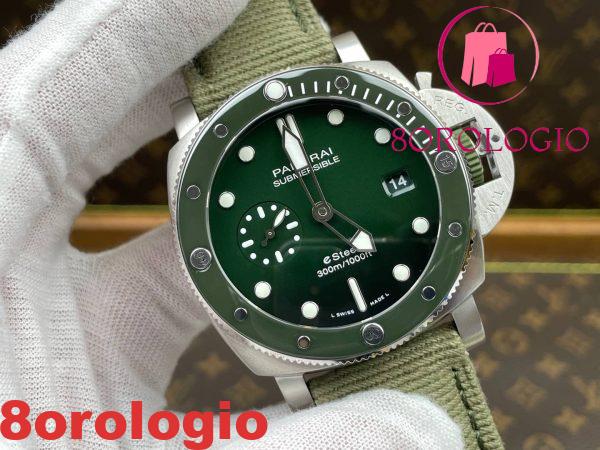 Panerai Submersible QuarantaQuattro Verde Smeraldo PAM1287 Quadrante Verde Replica VSF Migliore 1:1 44mm Orologio - immagine 5