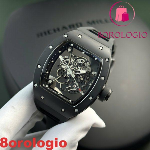 Richard Mille RM055 Bubba Watson Tutto Nero Ceramica Cinturino in Gomma Migliore Replica BBR V4 42.7mm Orologio - immagine 9