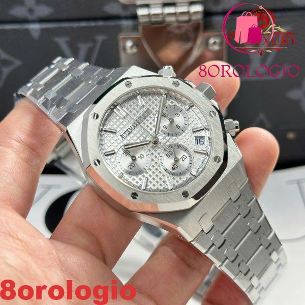 Audemars Piguet Royal Oak Chronograph 26240ST Quadrante Bianco 1:1 Migliore Replica APSF 41mm Orologio - immagine 7