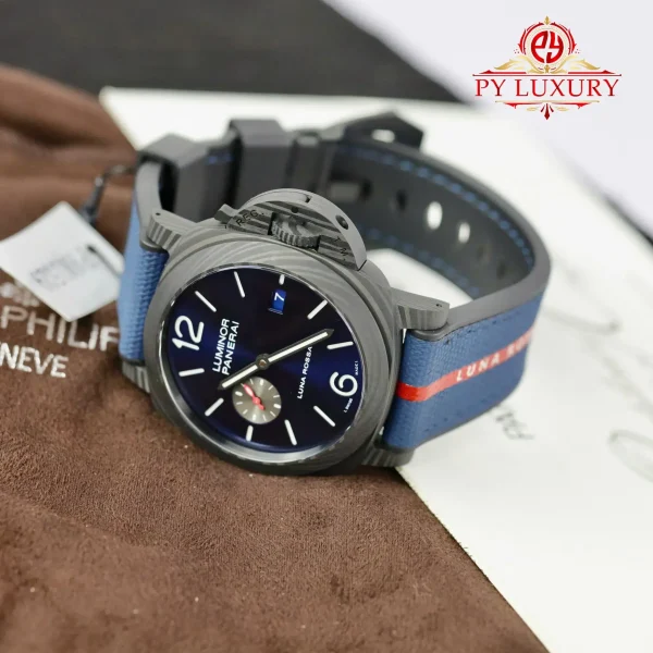 Panerai Luminor Marina Carbotech Luna Rossa PAM 1529 Quadrante Blu 1:1 Migliore Replica VSF 44mm Orologio - immagine 4