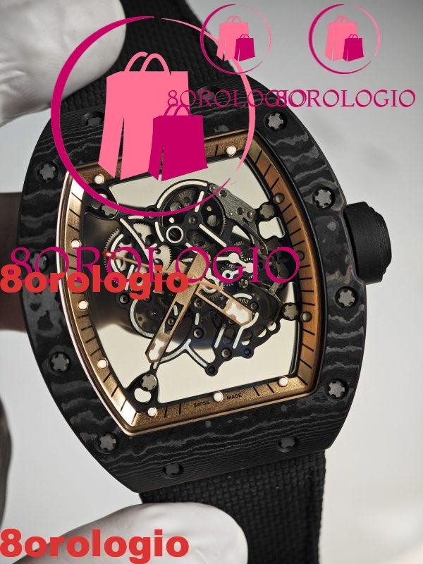 Richard Mille RM055 Bubba Watson Asia Edition Replica Custom Made NTPT Carbonio di Alta Qualità Movimento Vaucher Esclusivo Orologio - immagine 12