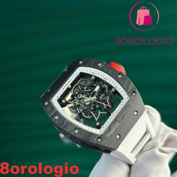Richard Mille RM055 Bubba Watson Carbon Fiber White Legend Migliore Replica ZF 42.7 X 49.9mm Orologio - immagine 8