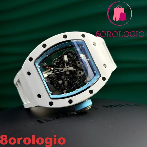 Richard Mille RM055 Ceramica Bianca Bubba Watson Asia Blue Miglior Replica BBR V3 42.7mm Orologio - immagine 6
