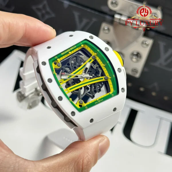 Richard Mille RM 61-01 Yohan Blake Asia Limited Edition Ceramica Bianca 1:1 Migliore Replica ZF 42.7mm X 50.23mm Orologio - immagine 9