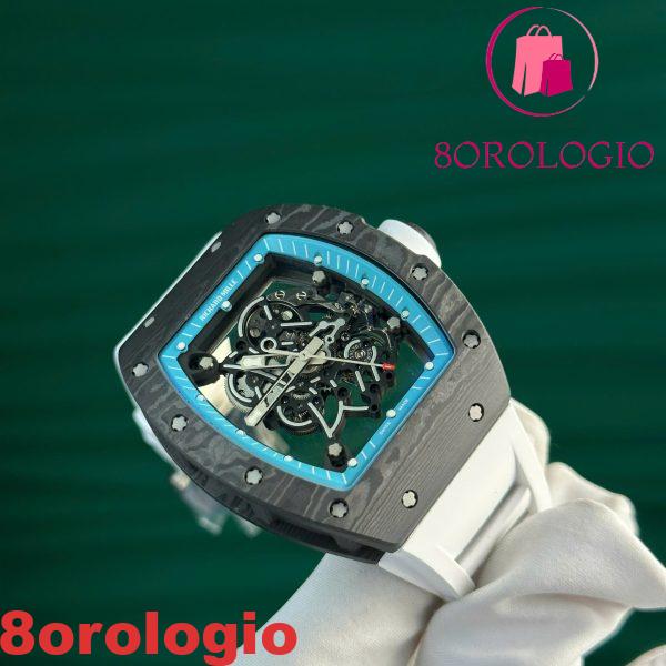 Richard Mille RM055 Yas Marina Circuit Carbon TPT Cinturino in Gomma Bianca Replica 1:1 Super Clone ZF 42,7 mm Orologio - immagine 10