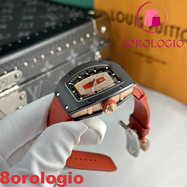 Richard Mille RM07-01 BlackCeramic Red Lip Rose Gold Red Rubber Migliore Replica 45.32 X 32.3mm Orologio - immagine 4