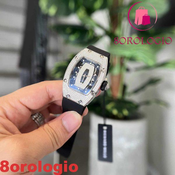 Richard Mille RM07-01 Full Diamond Black Lip Replica 45.32 X 32.3mm Orologio - immagine 4