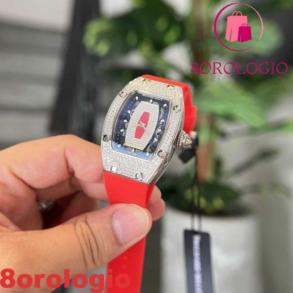 Replica Richard Mille RM07-01 Full Diamond Red Lip 45.32 X 32.3mm Orologio - immagine 4