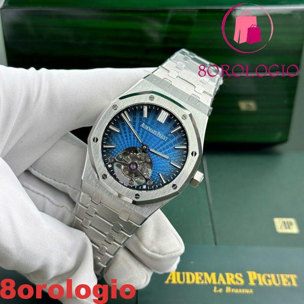 Audemars Piguet Royal Oak Flying Tourbillon 26530 Quadrante Blu Replica R8 Factory 41mm Orologio - immagine 7