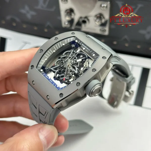 Richard Mille RM055 Bubba Watson Tutto Grigio Titanio e Ceramica 1:1 Miglior Replica ZF 42.7mm Orologio - immagine 8
