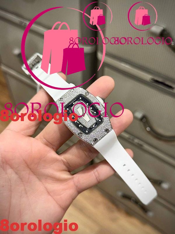 Richard Mille RM07-01 Lady White MOP Lip Snow Diamonds Custom Moissanite Replica 45.32×32.3 mm Orologio - immagine 4