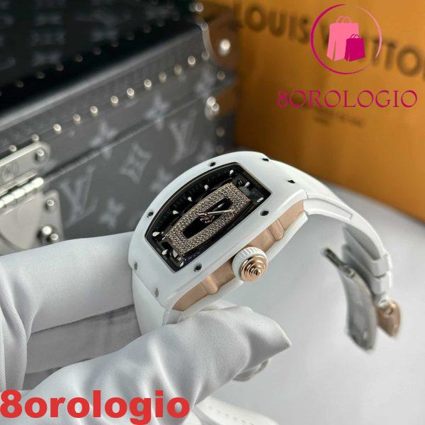 Richard Mille RM07-01 Ceramica Bianca Black Lip Migliore Replica 45.32 X 32.3mm Orologio - immagine 4