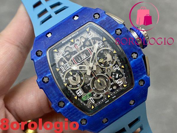 Richard Mille RM11-03 Jean Todt 50th Anniversary Chronograph Fibra di Carbonio Blu Replica KVF 49.94 X 44.5mm Orologio - immagine 5