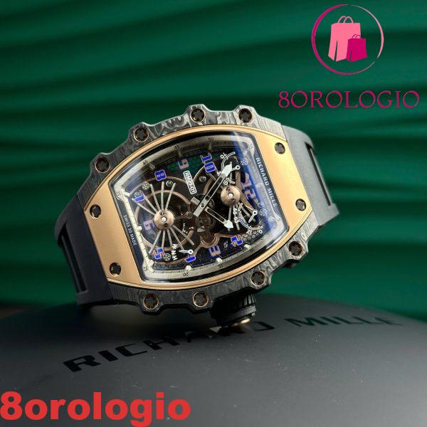 Richard Mille RM21-01 Tourbillon Aerodyne Red Gold Carbon TPT Migliore Replica 42.68mm X 50.12mm Orologio - immagine 7