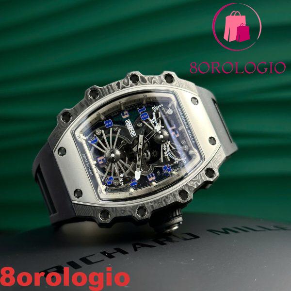 Richard Mille RM21-01 Tourbillon Aerodyne Titanium & Carbon TPT Migliore Replica 42.68mm X 50.12mm Orologio - immagine 5