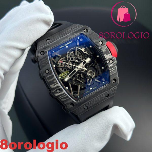 Richard Mille RM35-02 Rafael Nadal Black Carbon TPT Swiss Replica ZF 49.94mm x 44.5mm Orologio - immagine 5