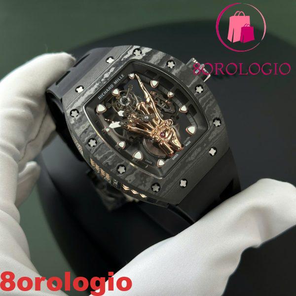Richard Mille RM66 Flying Tourbillon Manual Winding Carbon TPT Miglior Replica YS Factory 42.7mm X 49.94mm Orologio - immagine 6